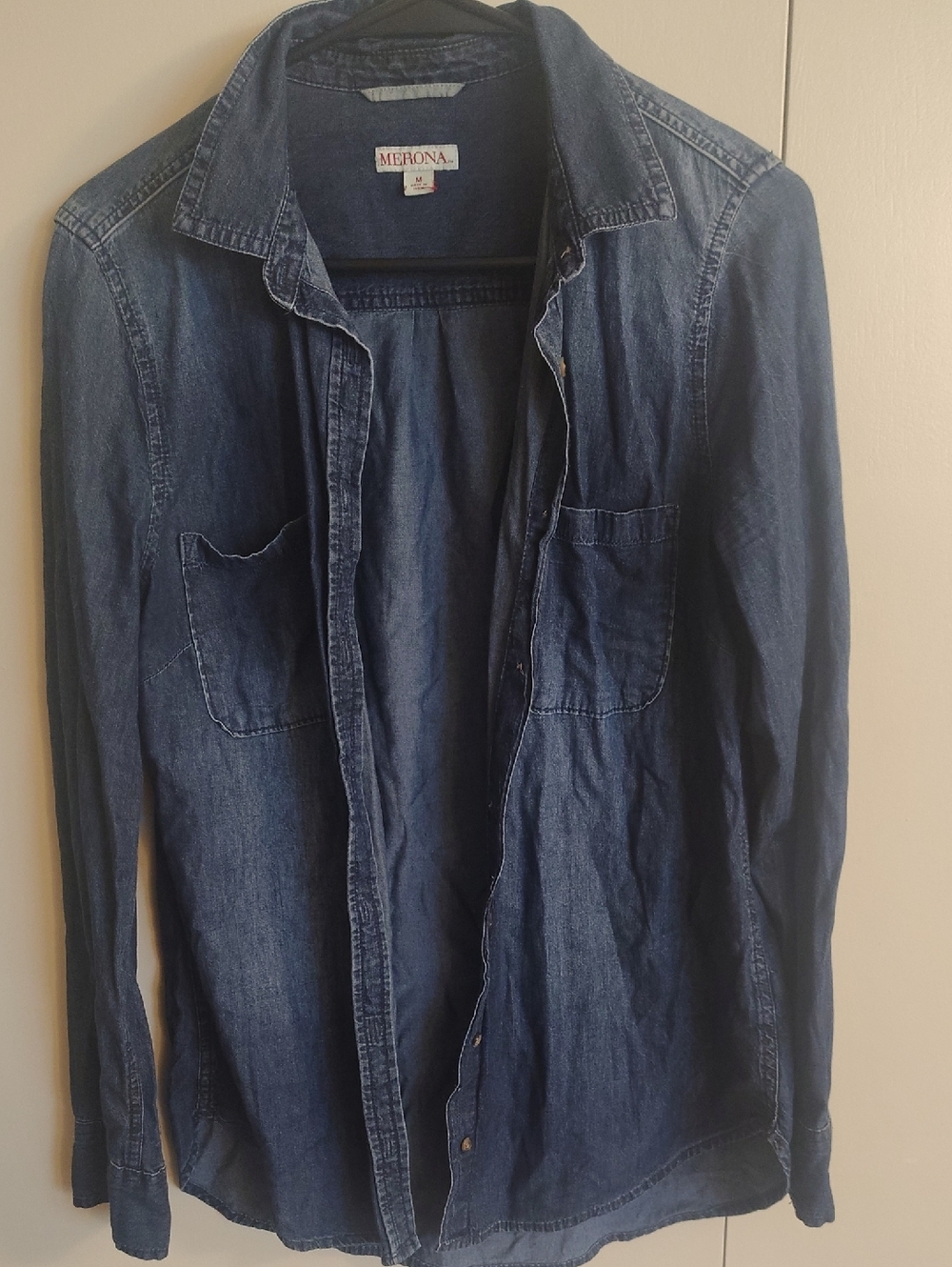 Merona  Indigo Denim Button-Down Shirt